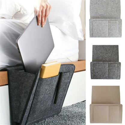 Felt Bedside Storage Bag Organizer Bed Desk Bag Sofa TV Remote Control Hanging Caddy Couch Storage Organizer Bed Holder Pockets